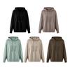 Yousheng Women Hooded Sweater Adjustable Drawstring Long Sleeve Loose Fit Knitting Tops Fall Winter Pullover Tops