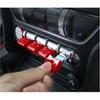 Red Interior Center Control Button Switch Cover Trims For 2016- Ford Mustang