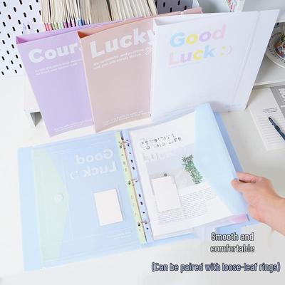 Thick A4 Ins-Style Loose-Leaf Document Folder with Storage for Test Papers