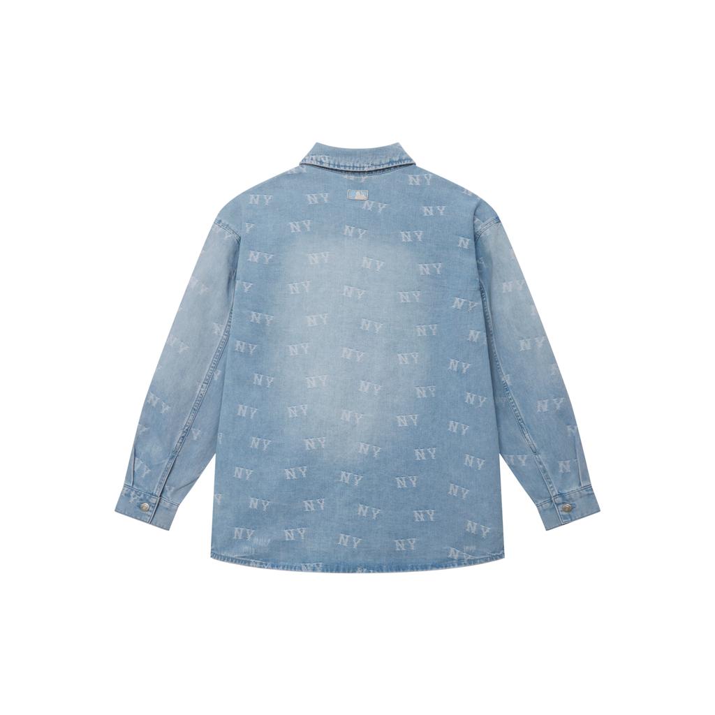 New MLB MONOGRAM Collection New York Yankees SS25 Shirt Unisex Light Blue 3ADRM0151-50BLL