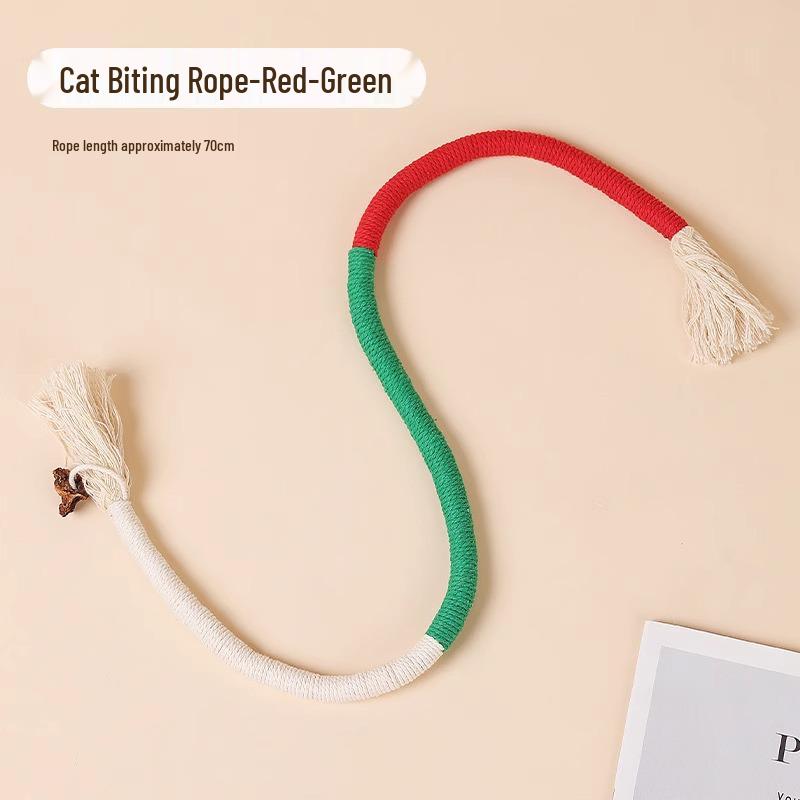 Cat Mint Rope Teaser Stick - Bite-Resistant Self-Play Toy for Boredom and Teething Relief