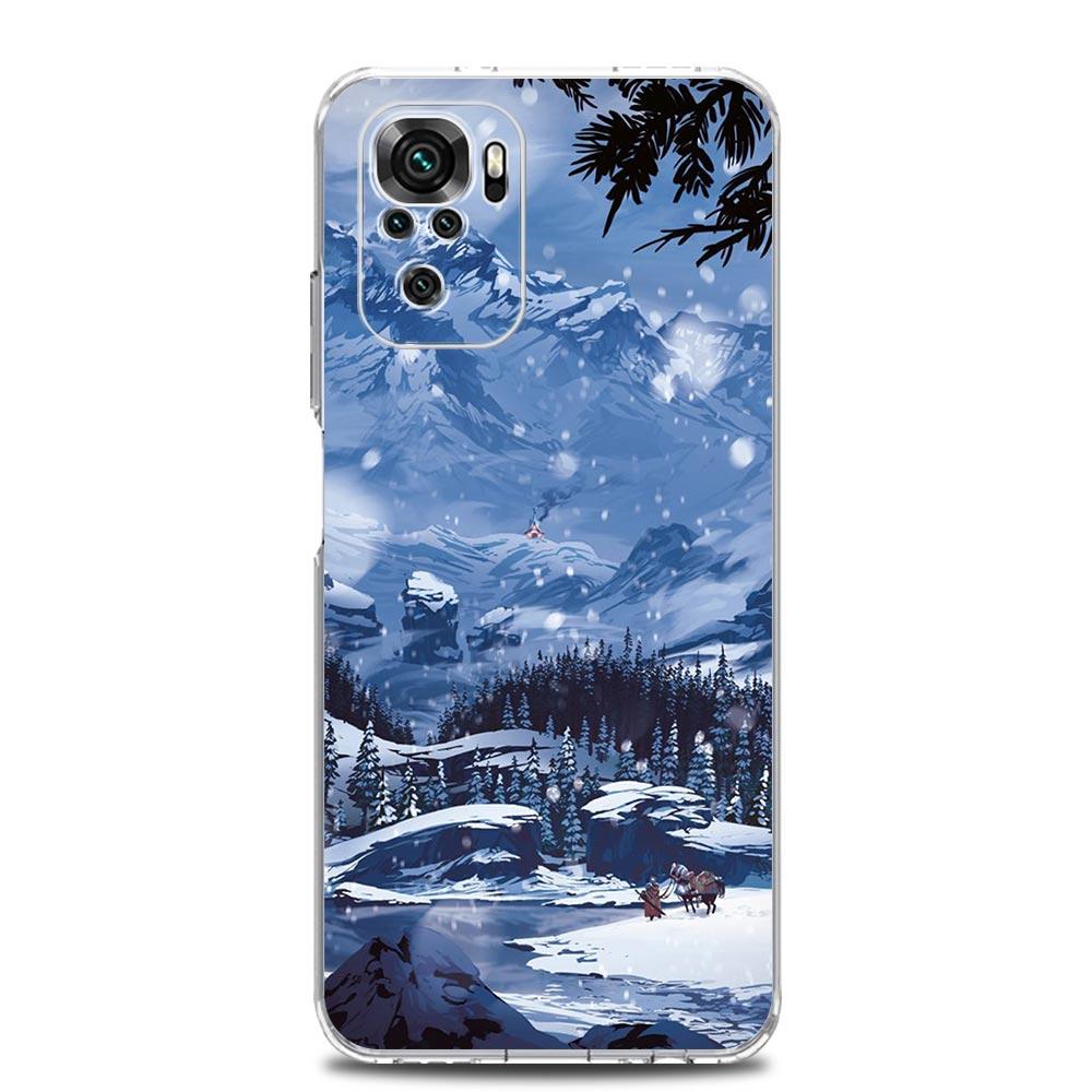 

Новый квадратный прозрачный чехол для телефона Xiaomi Redmi Note 12 11 9S 9 8 10 Pro+ 7 8T 9C 9A 8A K40 Gaming Обложка Снежная гора Рождество Redmi Note 12