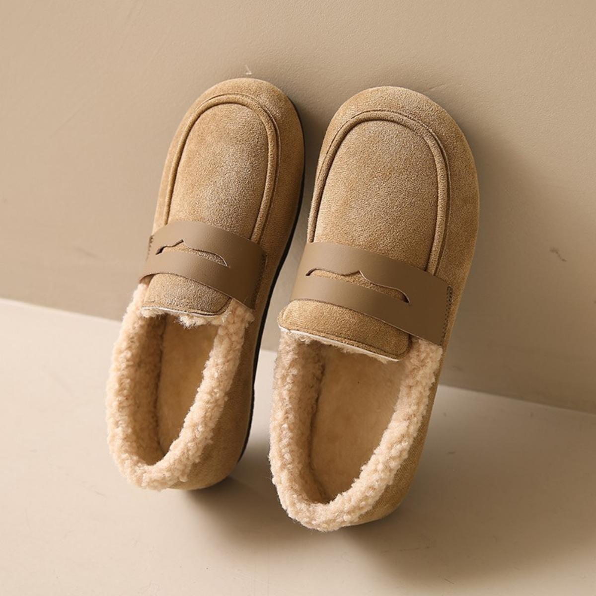 Женская зимняя повседневная обувь - Круглый носок плоская подошва верх из мягкой ткани резиновая подошва удобная коричневая повседневная обувь 35 хаки 1930₽