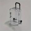 12pcs Mini Transparent Plastic Suitcase Storage Boxes with Retractable Wheels Jewelry Snack Organizer