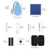 10 Pcs Clarinet Cleaning Kit All In 1 Maintenance Care Set with Inner Cloth Mouthpiece Brush Cork Grease Storage Case