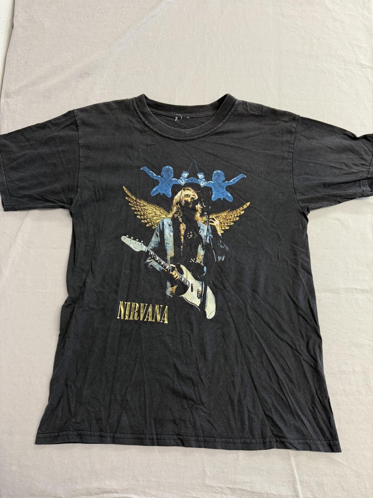 Rare Kurt Cobain Memorial T-shirt Nirvana Baby Bedazzled M S