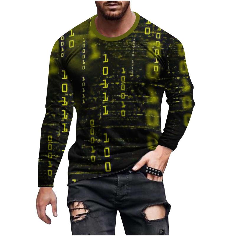 Funny Number 3D Print Long Sleeve T-shirt Men Casual Fashion Streetwear T Shirts Oversized Hip Pop Streetwear Autumn Man Clothes