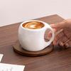 Ceramic coffee cup plate set Tea mug High end exquisite American latte coffee cups Oat Breakfast Drinking Glass Drinkware mug