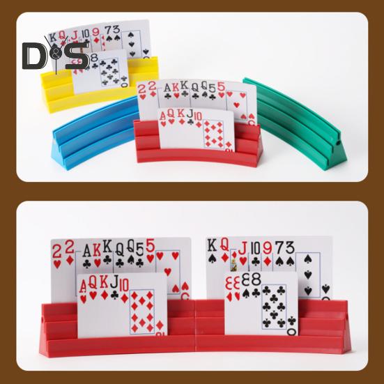 1 Set Magnetic Poker Card Holder 3 Layers Little Hands Kids Seniors Arthritis Hands-Free Paper Cards Desktop Stand Rack Tray Family Card Game