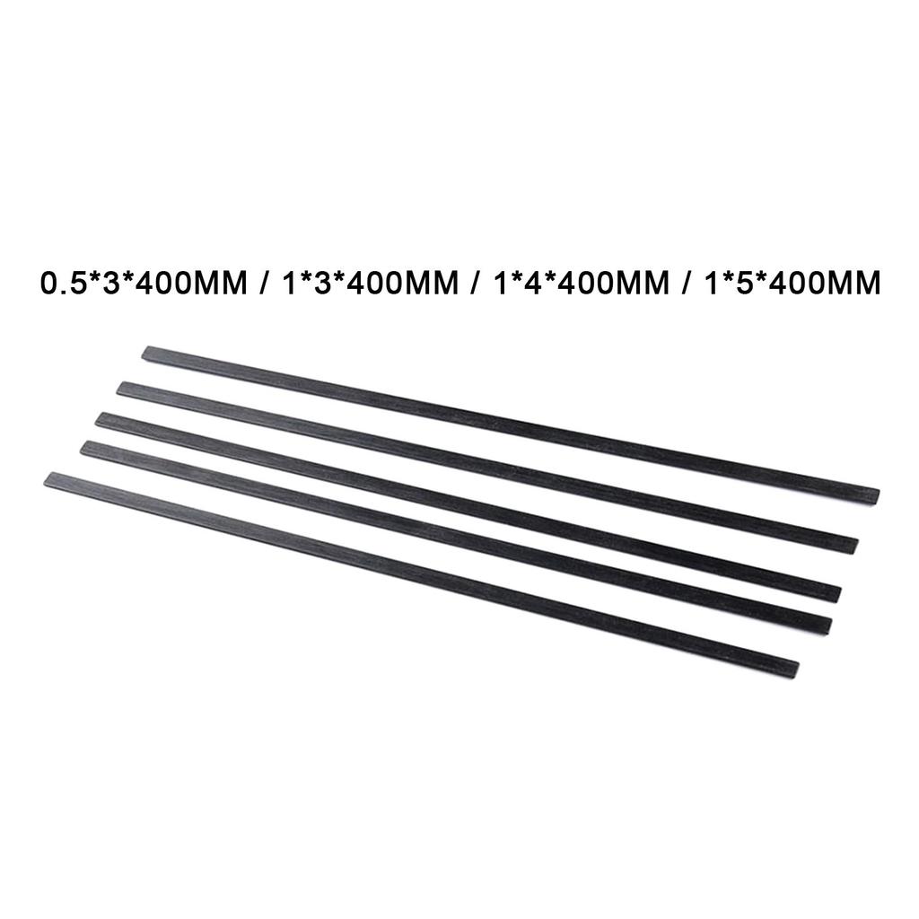 5x Carbon Fiber Strips High Strength Wear Resistance Carbon Fiber Rods for Model Aircraft RC Planes Radio Controlled Vehicles