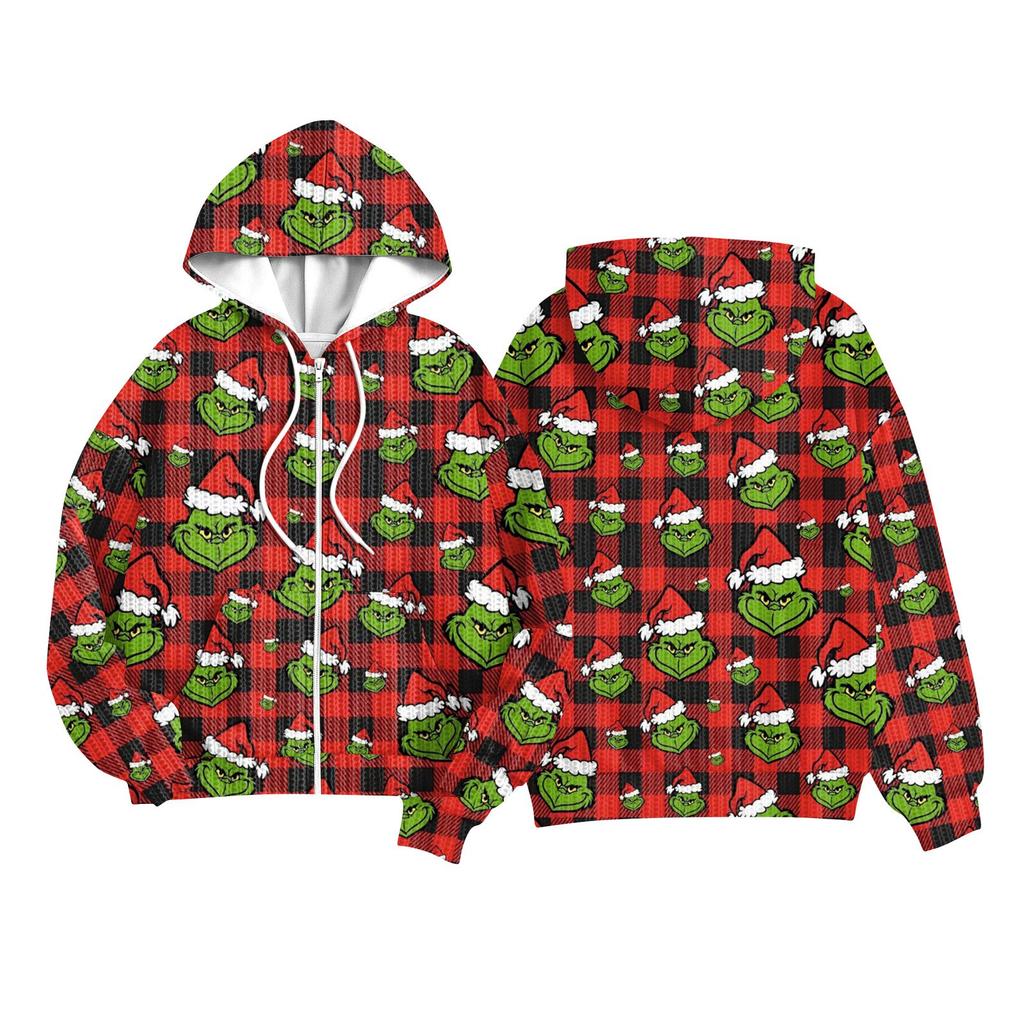 Children Girls And Boys Fashion Jacket Casual Printed Long-sleeved Hooded Cardigan Sweatshirts
