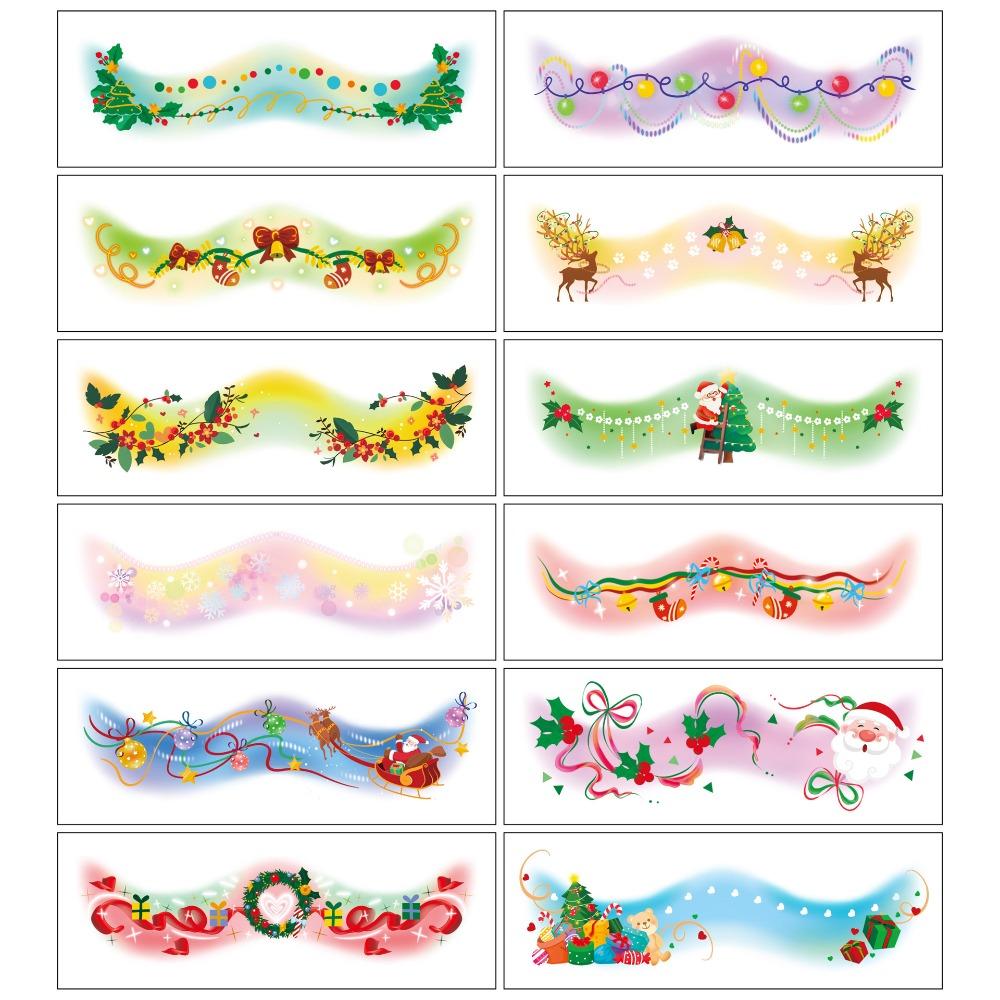 

12pcs/set Colorful Christmas Face Tattoo Long-lasting Temporary Tattoos Christmas Party 12pcs