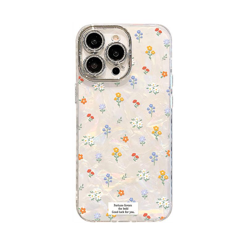 Small Fresh Floral Bracelet Is Suitable for Apple 16promax Mobile Phone Case 17 Advanced Sense and Beauty 15 All-inclusive Lens Film
