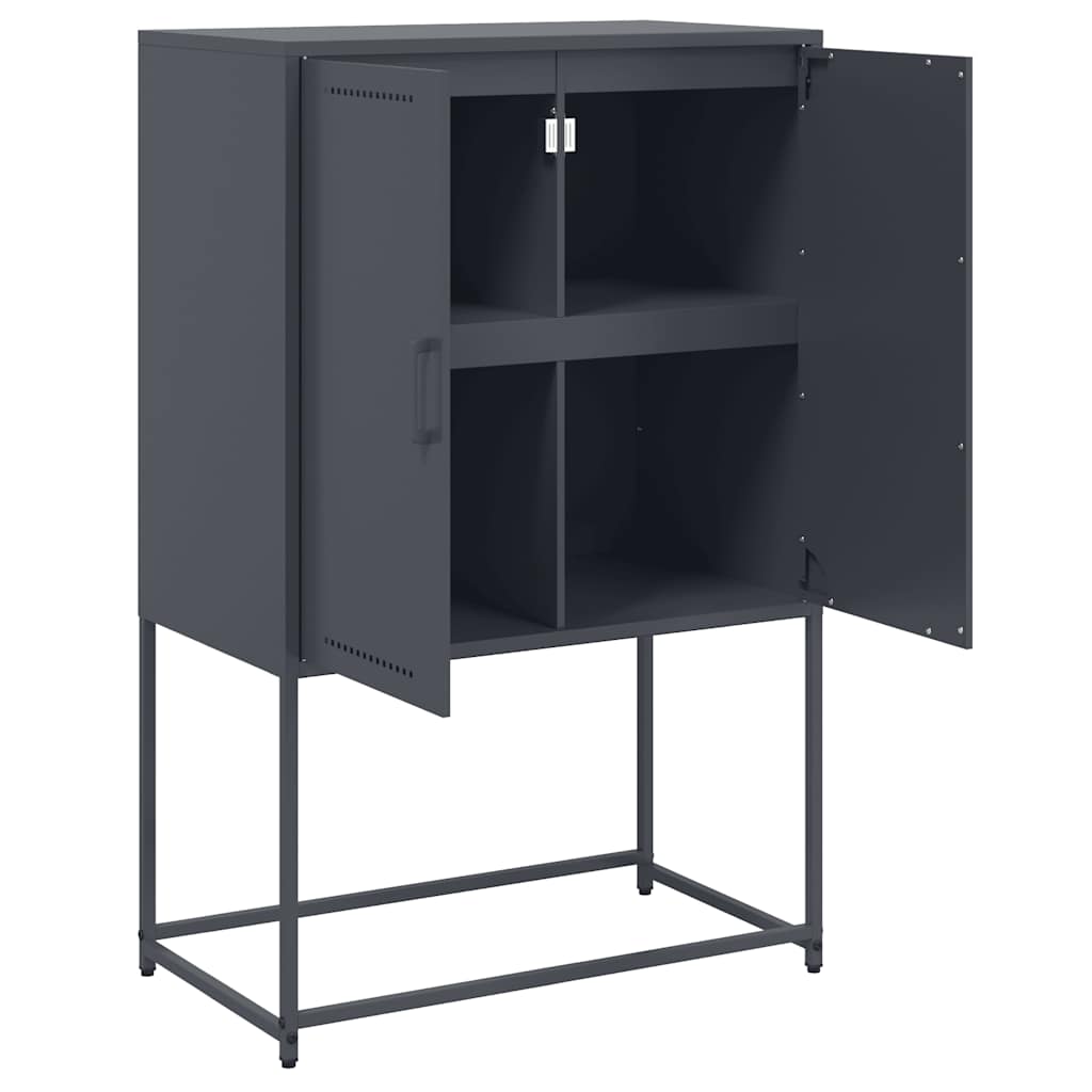Highboard Anthracite 68.5 X 38.5 X 107 Cm Steel