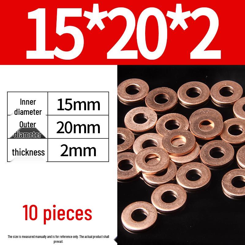 2mm Pure Red Copper Sealing Ring Marine Instrument Flat Washer