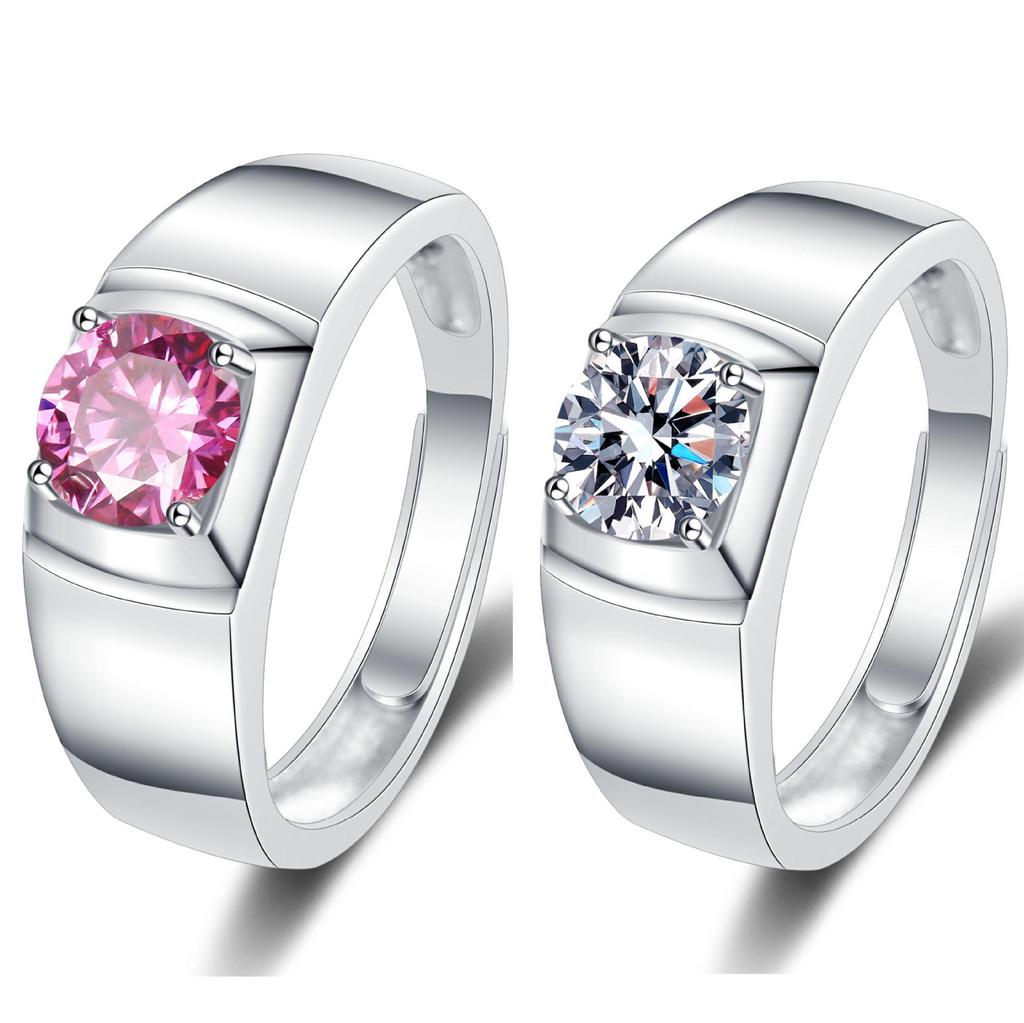 Korean Style Men's Moissanite Diamond Ring - Simple Fashion Band