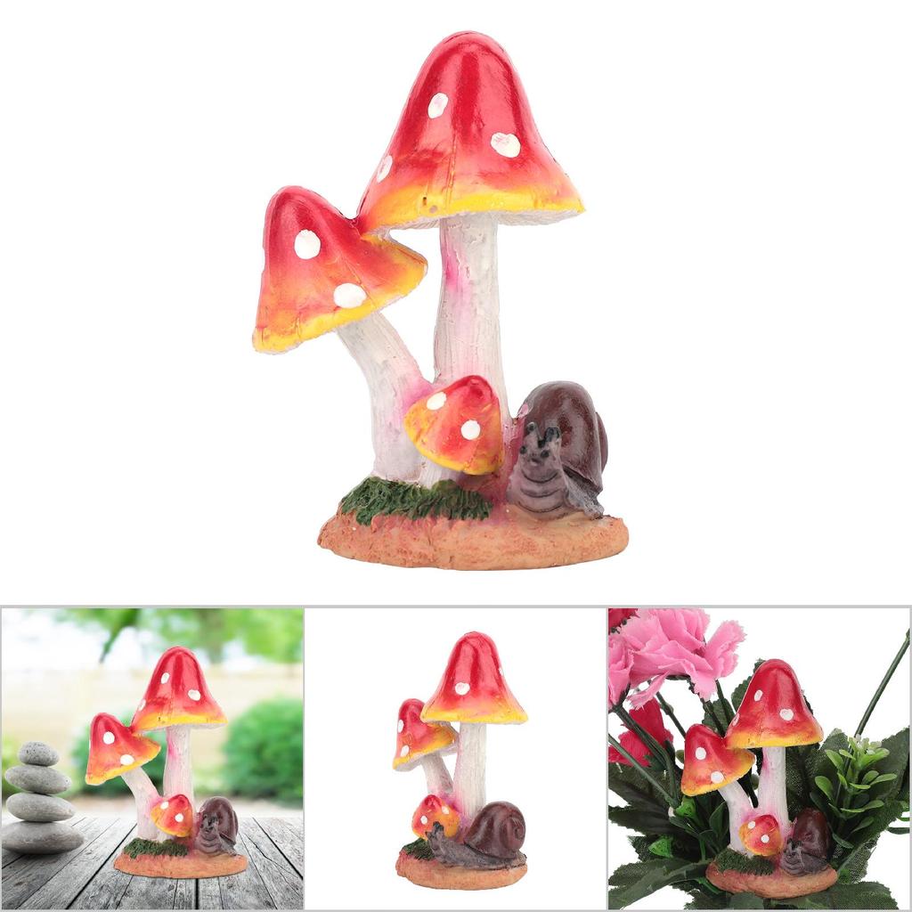 Cute Animal Mushrooms Lawn Decorations Gardens Courtyard Ornaments(Red)