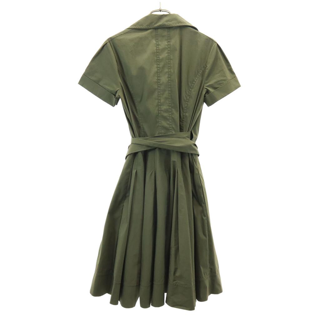 Diane von Furstenberg Rochie wrap cu mânecă scurtă kaki militar Femei Second-hand