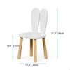 Kindertisch-Set GINGER HOME BUNNY mit 2 Stühlen – Weißes Holz, Hasendesign, Lernen und Spielen – ab 3 Jahren