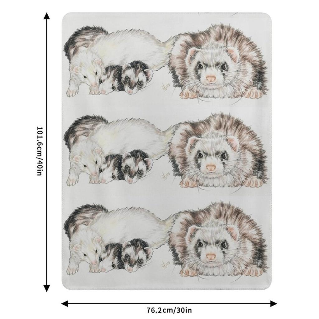 Ferret Clan Wrap Throw Blanket Outdoor Soft Blanket For Picnic Beach Camping