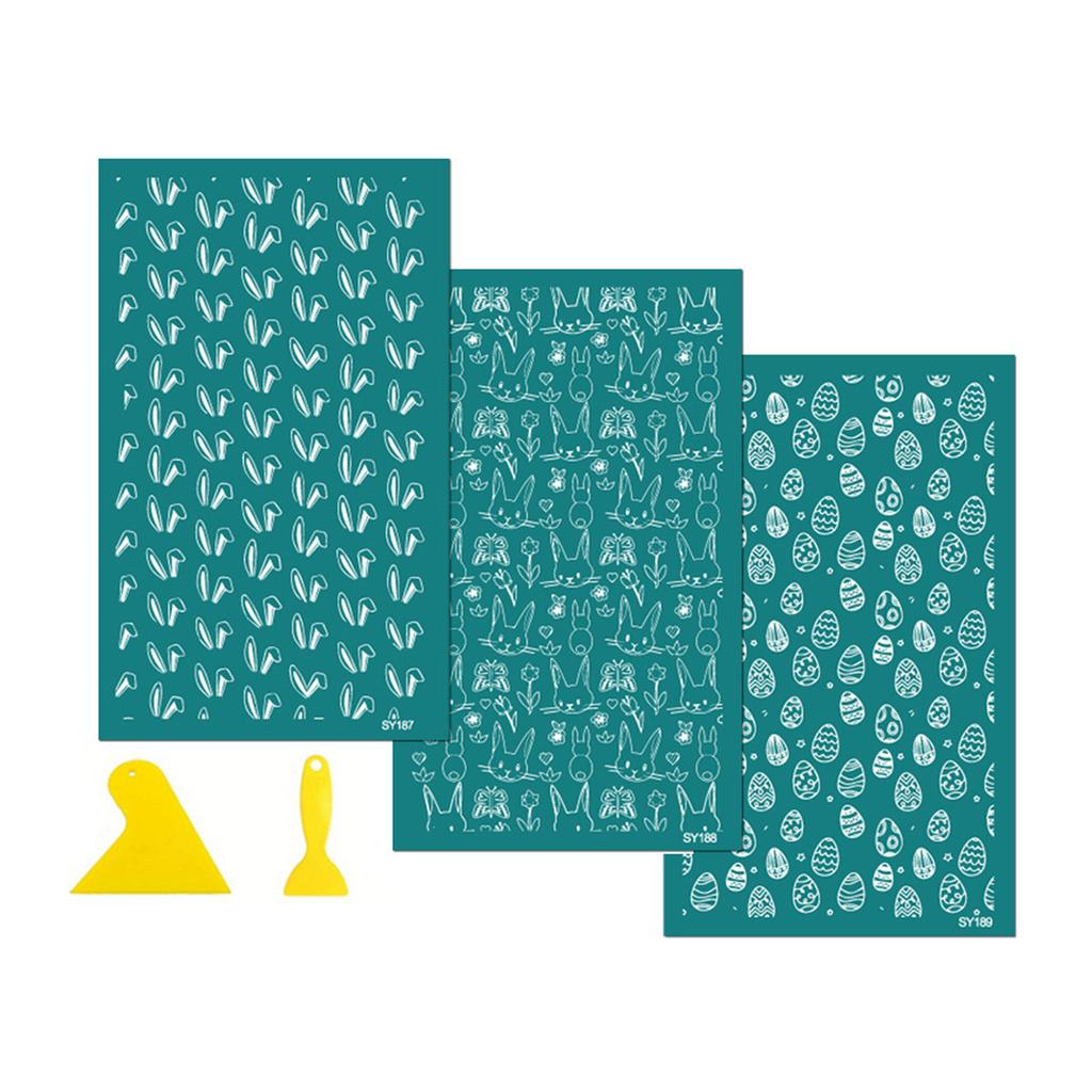 Easters Silk Screen Stencils Screen Printing Stencils Reusable Earrings Mesh Transfers Stencils for Home Decoration