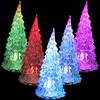 8Pcs LED Colorful Acrylic Christmas Tree Light Up Decoration Romantic Xmas Tabletop Centerpiece for Home Party Wedding Holidays