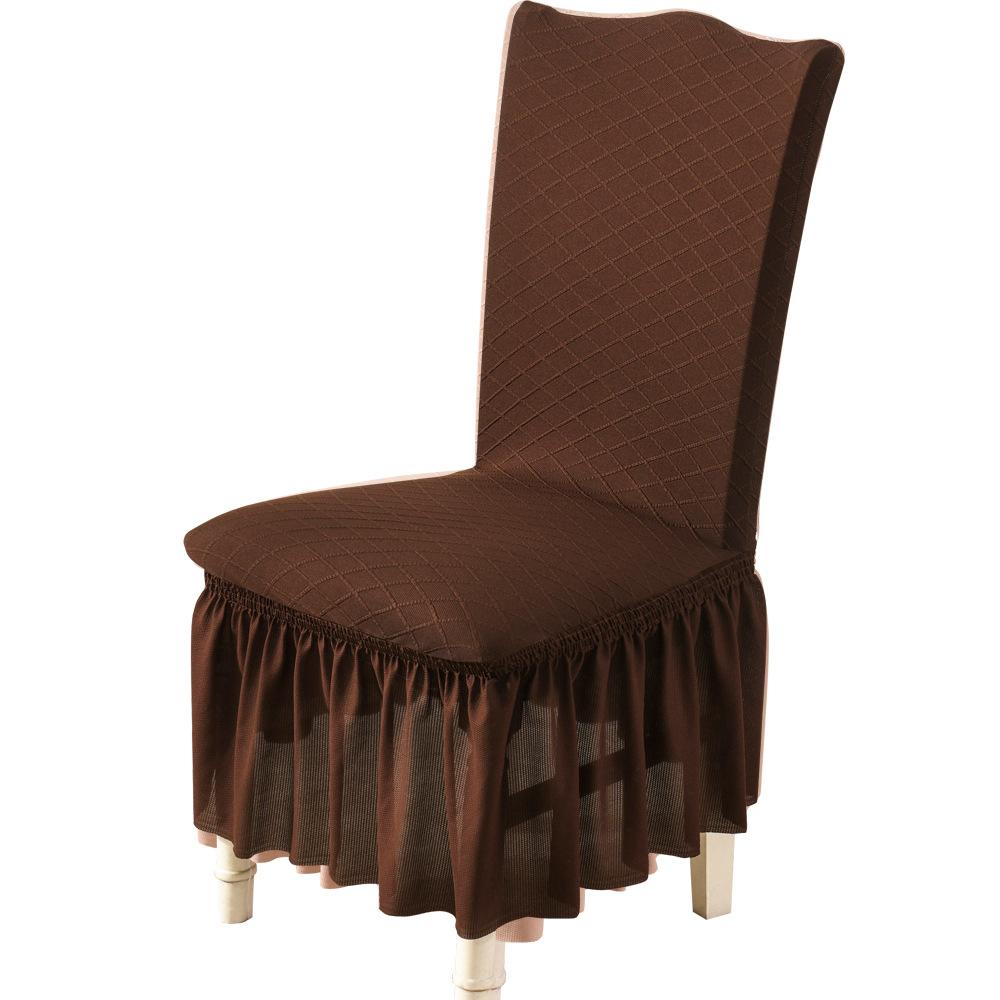 Knitted Jacquard Fabric Chair Cover Universal Lace Skirt Banquet Stretch Dining Table and Chair Covers
