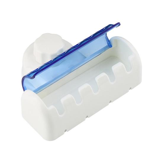 Creative Home Dust-proof Suction Cup 5 Toothbrush Holder Wall Mounted Stand