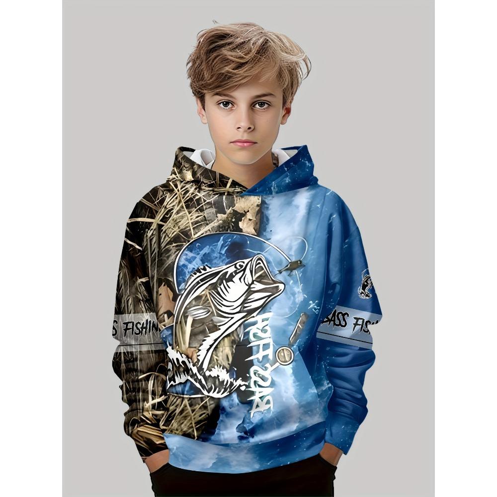 Spring Kids Clothes Boys Hoodies Long Sleeve Creative 3D Fish Print Children Clothes Casual Stylish Outdoor Girl Clothing
