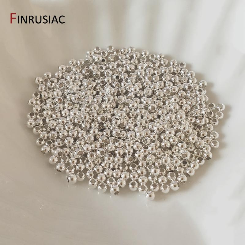 

14/18K Gold Plated Brass Metal Round Spacer Beads For Jewelry Making, 2-6mm Separators For Beads, Supplies for jewelry. 2mm-100 pcs