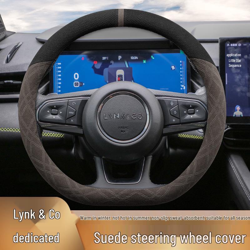 Lynk & Co Steering Wheel Cover for 03/01/02/03+/05/06/09 - Dedicated Suede, All-Season Use