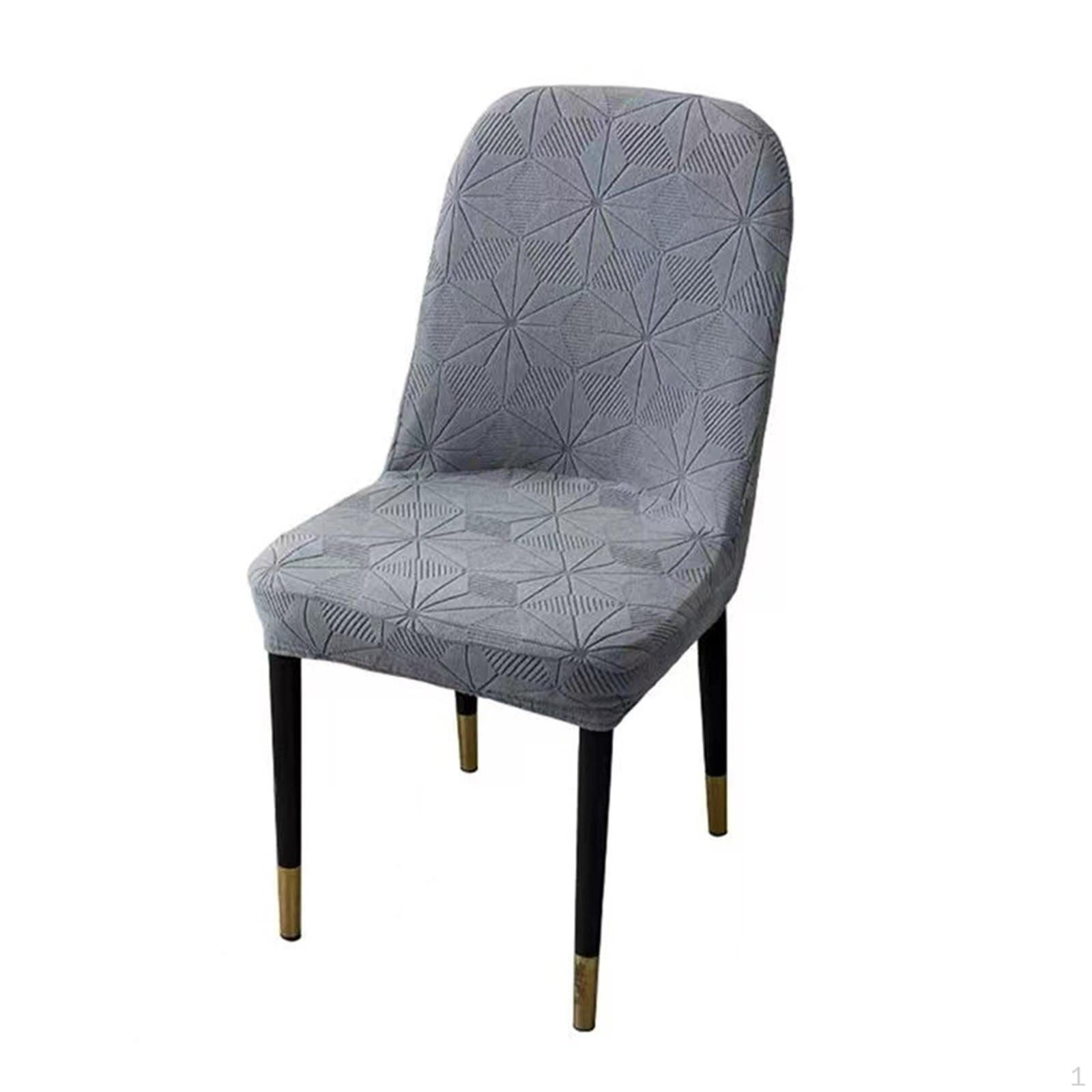 Chair Cover for Dining Room Washable Jacquard Non-Slip Removable Stretch Kitchen Light Gray