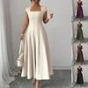 Cross-border European and American Women's Clothing Foreign Trade Wholesale Amazon Independent Station New Temperament Long Skirt Square Neck Short 