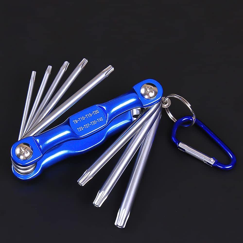 Metal Handle Portable Folding Hex Wrench Folding Allen Wrench Set Automotive Maintenance