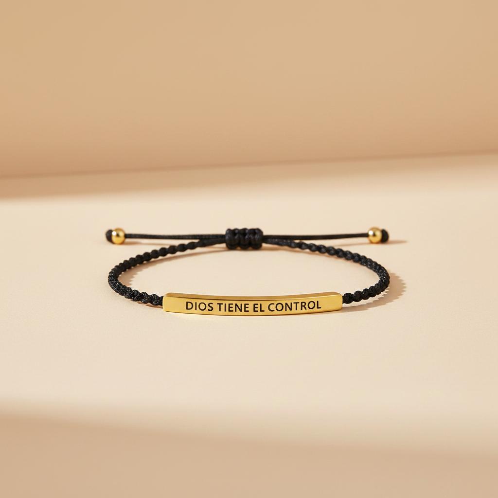 Hot Sale Spanish Dios Tiene El Control Inspirational Bracelet Colorful Braided Rope Bracelet with Encouragement Card