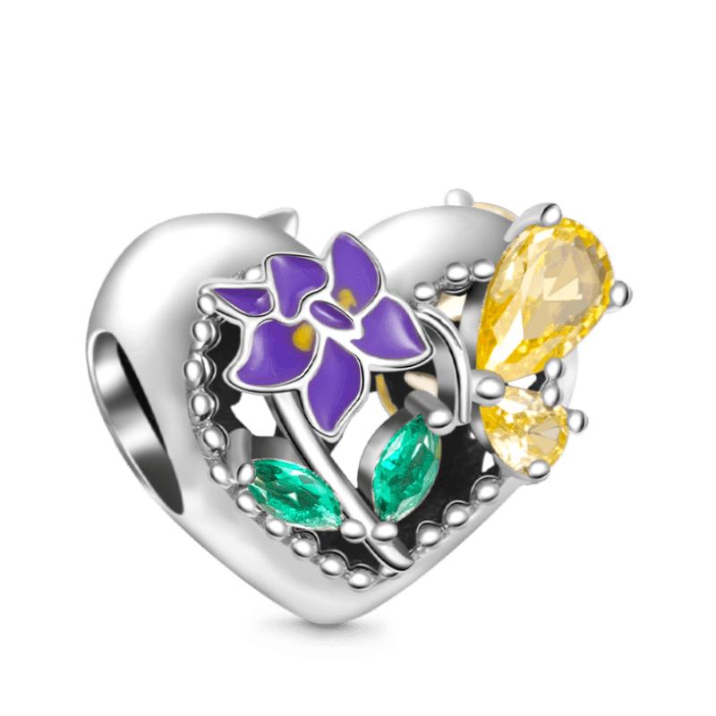 Copper Colorful Flowers Four-Leaf Clover Butterfly Charm Beads Suitable Fit Original Bracelet Exquisite Diy Jewelry