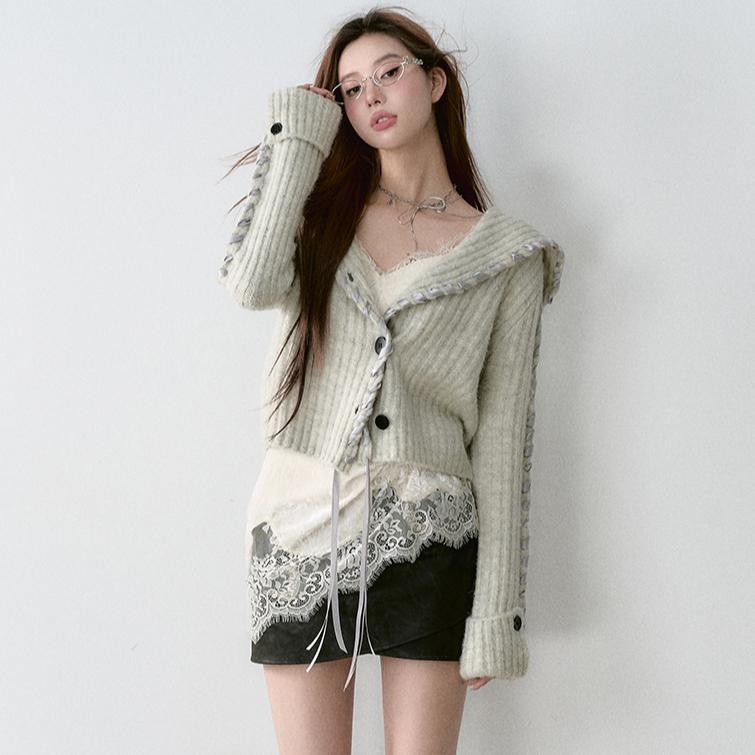 

Свитеры Однотонный Кардиган Осень Короткий Дизайн Женские С V-образным Вырезом Свитеры Вязка Свободный Свитер One Size серый