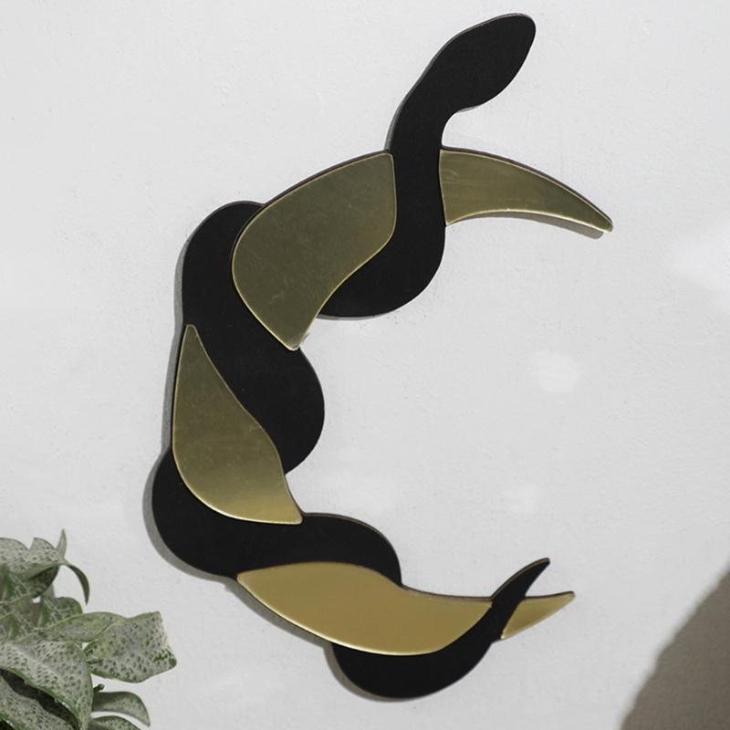 Decorative Crescents Snake Wood Mirror Wall Ornament Fit Diverse Styles Preferences
