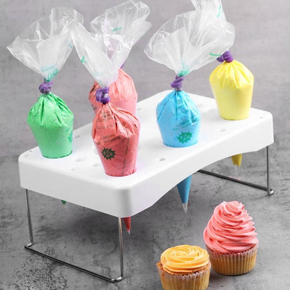 Stainless Steel Piping Bag Holder PP Baking Tool Practical Piping Bag Shelf Kitchen Storage