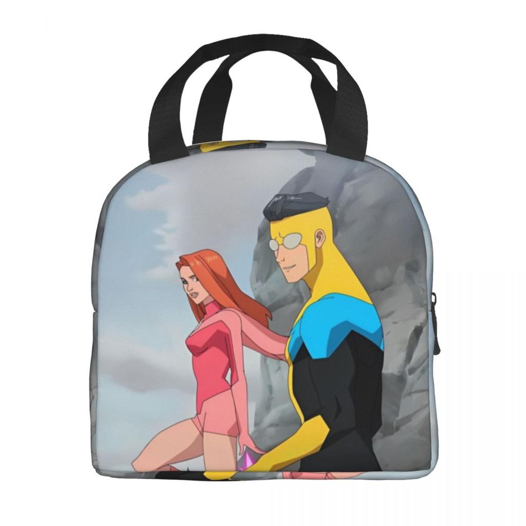 Invincible Hero Anime Cartoon Logo Product Insulated Lunch Bags For School Food Storage Bag Portable Thermal Cooler Lunch Boxes