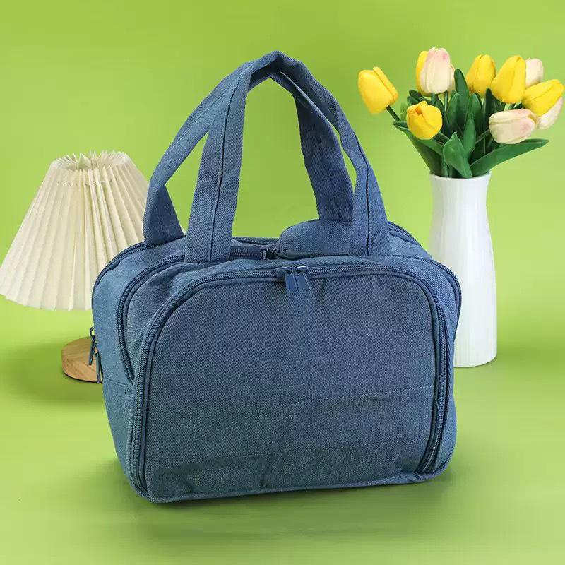 Korean Large Capacity Portable Makeup & Toiletry Bag with Partitioned Storage