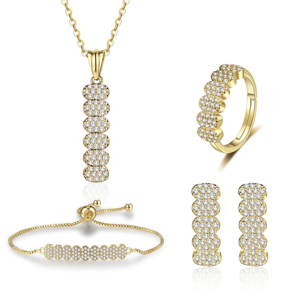 Drop Earrings Necklace Set for Women Vintage Jewelry Set AAAAA Zircon Wedding Engagement Gifts