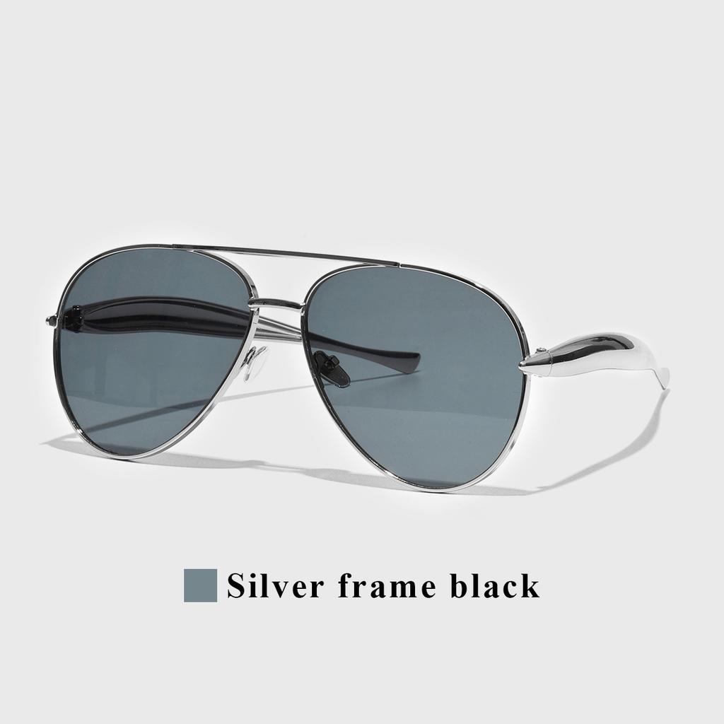 Ruiao Women's Oversized Pilot Sunglasses Gold Metal Frame UV400 Luxury Vintage Shades Designer Fashion Accessories