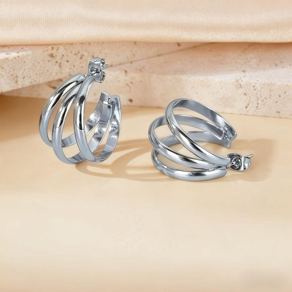 2025 Lightweight Luxury Titanium Steel Earrings: Colorfast High-End Ear Cuffs for Women