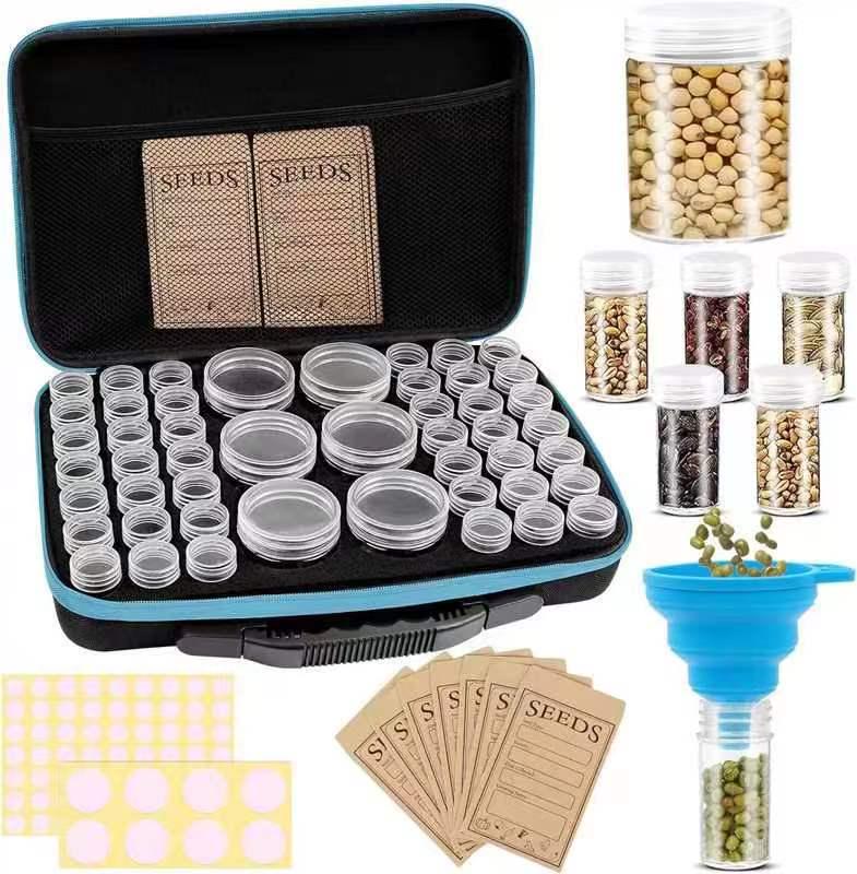 Grain Seed Storage Bottle & Portable 48-Compartment Bag Box