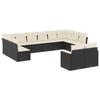 VidaXL Salon de Jardin avec Coussins 12 pcs, Canapés de Terrasse, Ensemble de Meubles de Patio, Mobilier d'Extérieur, Noir 3226441