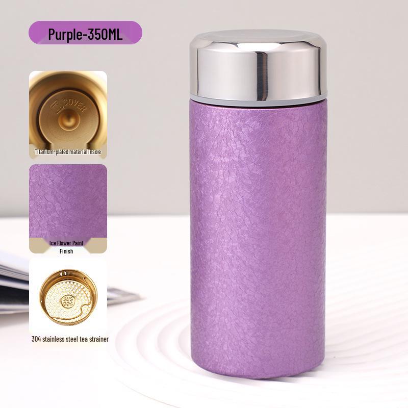 Titanium-Coated Lightweight Luxury Insulated Cup: Portable, Leak-Proof, Pocket Size with Tea-Water Separation
