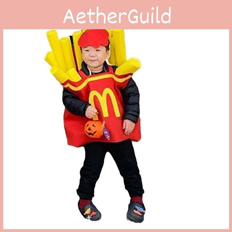 Korean Ins Halloween Children's Costume For Kindergarten Party Show Outfit Boys And Girls French Fries Clothes Inflatable Column)