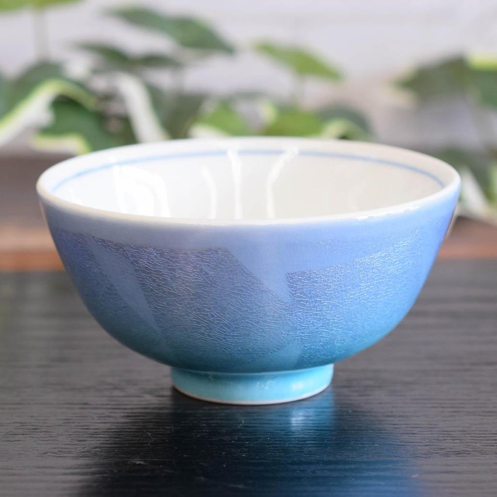Waza no Kura Stylish Kutani Ware Rice Bowl Silver Glaze Ceramic Rice Bowl Brand Japanese Tableware Made in Japan Perfect Gift for and 88th Birthdays -