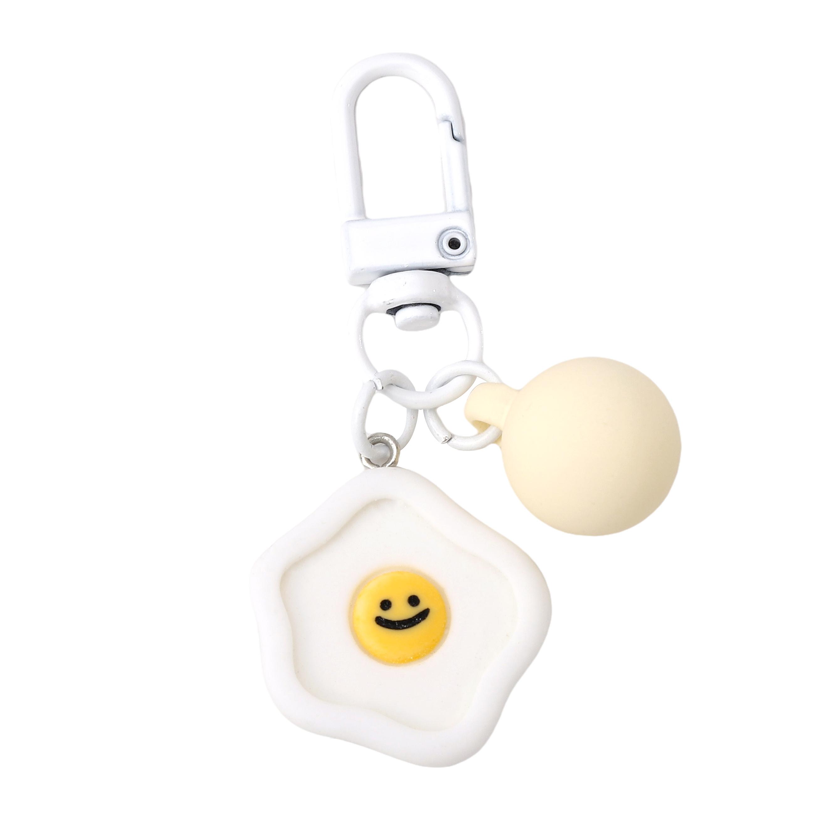 

Resin Candy Colored Macaron Smiley Face Keychain Key Chain For DIY Keys Wallets Decorations белый